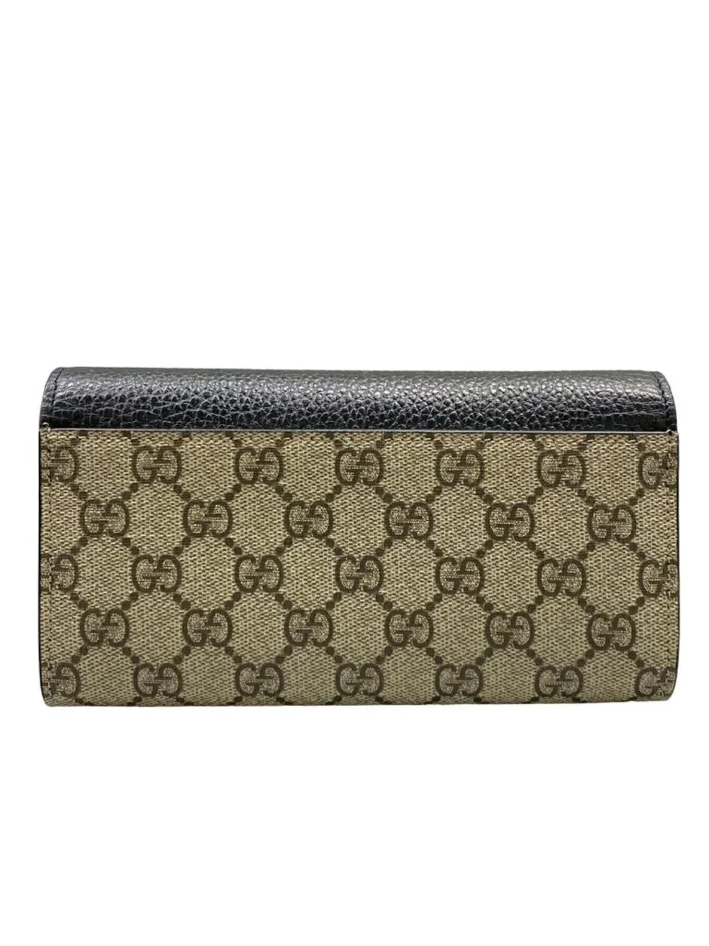 ★SOLD★ Gucci Wallet GG Marmont Continental Black Beige Ebony Leather - Picture 2 of 12